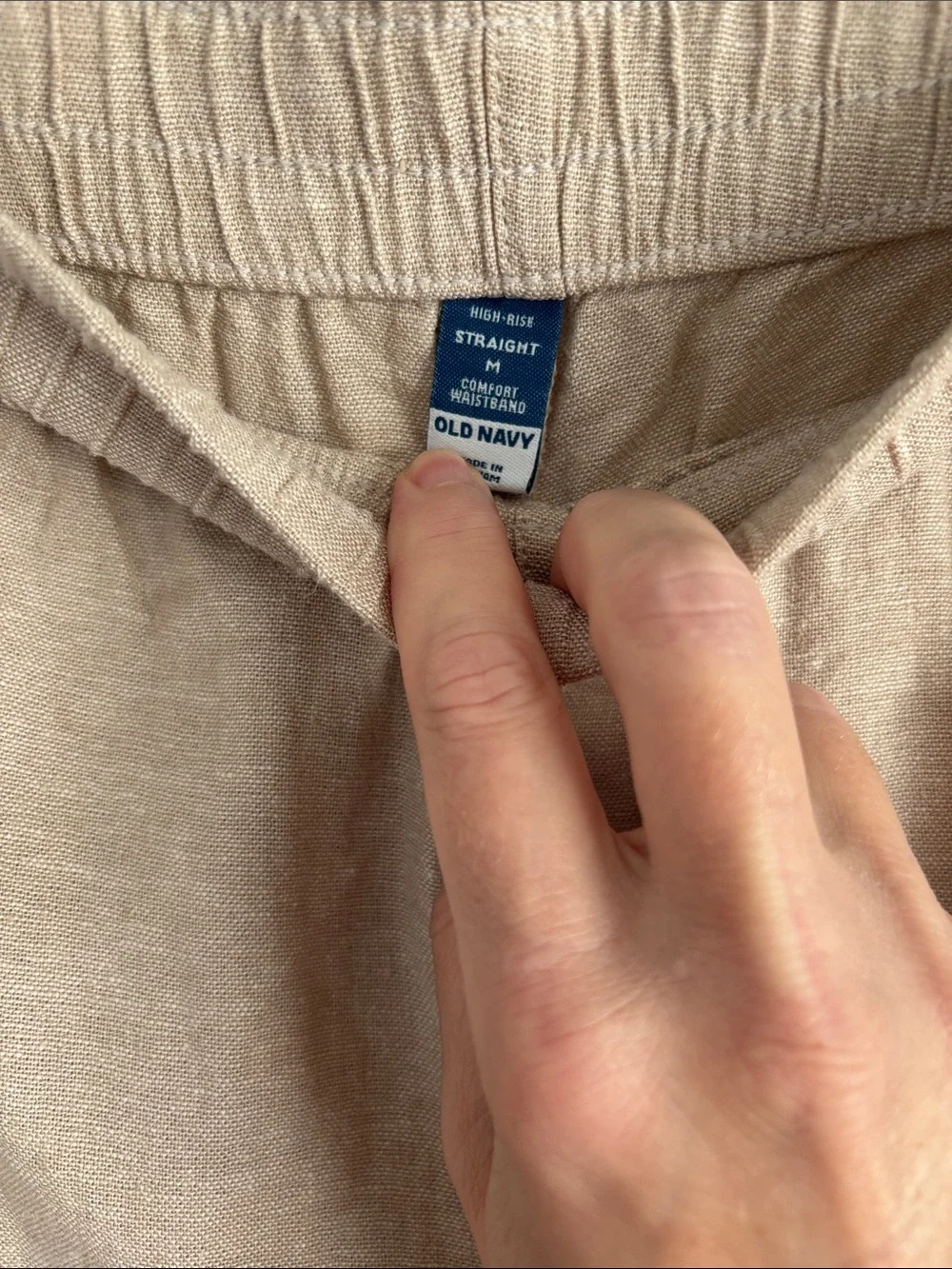 NWT OLD NAVY LINEN BLEND PANTS in Flax Linen Size Medium